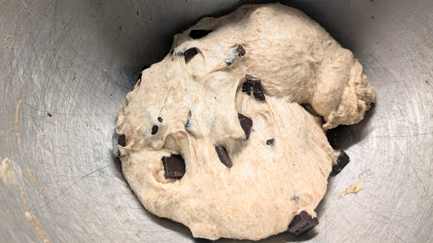 Sourdough chocolate hot cross buns dough