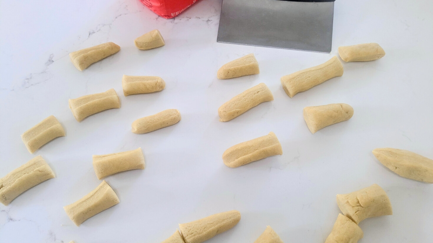 Parmatieddi pieces cut