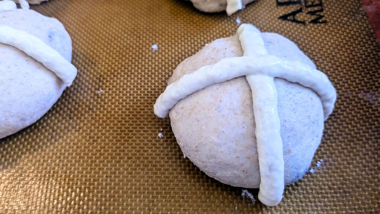 Uncooked hot cross buns
